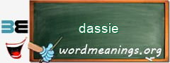 WordMeaning blackboard for dassie
